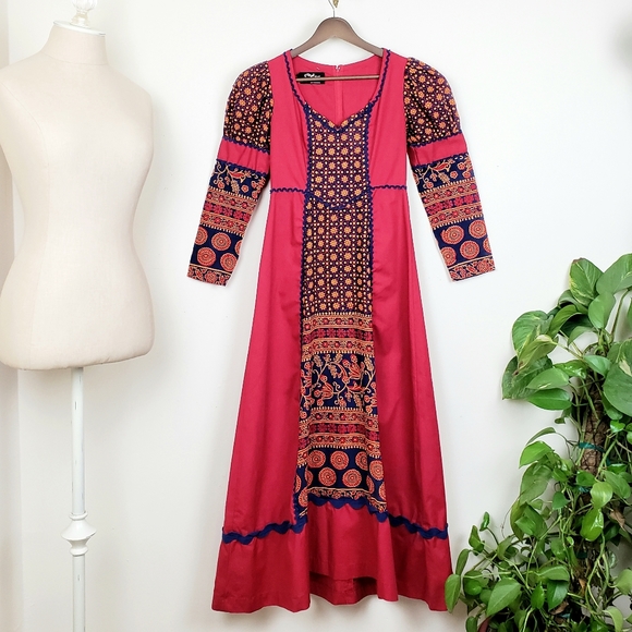 Vintage RARE 60s Black Label Gunne Sax - 1968 - maxi - size XXS/XS - Picture 1 of 13